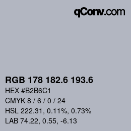 カラーコード: RGB 178 182.6 193.6 | qconv.com