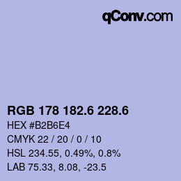 カラーコード: RGB 178 182.6 228.6 | qconv.com