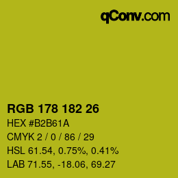 Color code: RGB 178 182 26 | qconv.com
