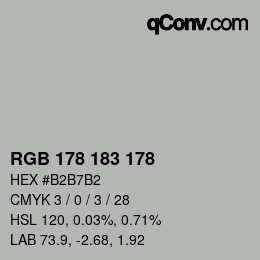 Color code: RGB 178 183 178 | qconv.com