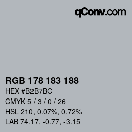 Color code: RGB 178 183 188 | qconv.com