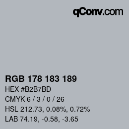 Código de color: RGB 178 183 189 | qconv.com