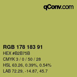 カラーコード: RGB 178 183 91 | qconv.com