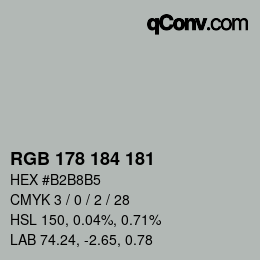 Code couleur: RGB 178 184 181 | qconv.com