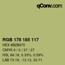 Farbcode: RGB 178 185 117 | qconv.com