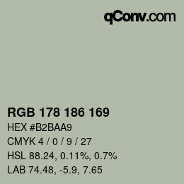 Color code: RGB 178 186 169 | qconv.com
