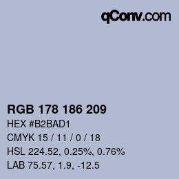 Farbcode: RGB 178 186 209 | qconv.com