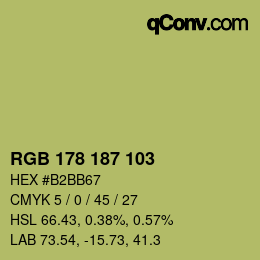 Farbcode: RGB 178 187 103 | qconv.com