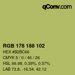 Color code: RGB 178 188 102 | qconv.com