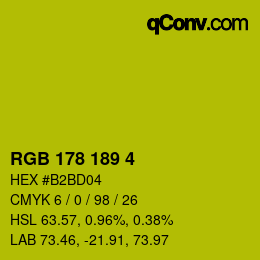 カラーコード: RGB 178 189 4 | qconv.com