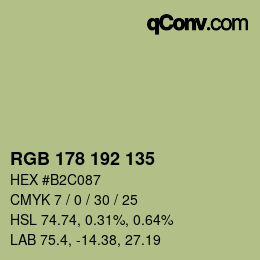 颜色代码: RGB 178 192 135 | qconv.com