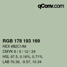 Farbcode: RGB 178 193 169 | qconv.com