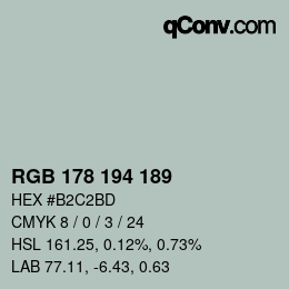 Farbcode: RGB 178 194 189 | qconv.com