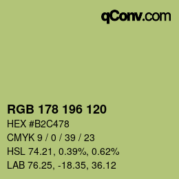 颜色代码: RGB 178 196 120 | qconv.com