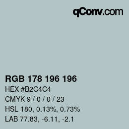 Farbcode: RGB 178 196 196 | qconv.com