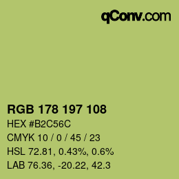 Farbcode: RGB 178 197 108 | qconv.com