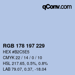 カラーコード: RGB 178 197 229 | qconv.com