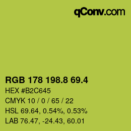カラーコード: RGB 178 198.8 69.4 | qconv.com