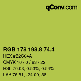 カラーコード: RGB 178 198.8 74.4 | qconv.com