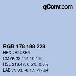 カラーコード: RGB 178 198 229 | qconv.com