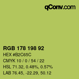 カラーコード: RGB 178 198 92 | qconv.com