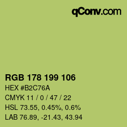 Color code: RGB 178 199 106 | qconv.com