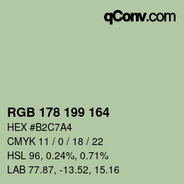 Farbcode: RGB 178 199 164 | qconv.com