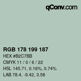 Color code: RGB 178 199 187 | qconv.com