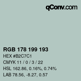 Color code: RGB 178 199 193 | qconv.com
