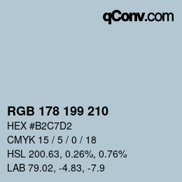 Color code: RGB 178 199 210 | qconv.com