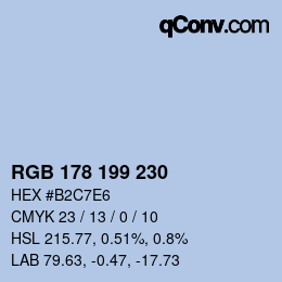 Farbcode: RGB 178 199 230 | qconv.com