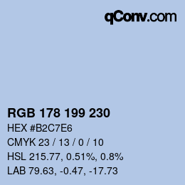 Color code: RGB 178 199 230 | qconv.com