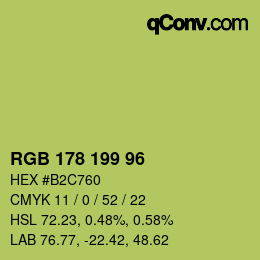 Color code: RGB 178 199 96 | qconv.com