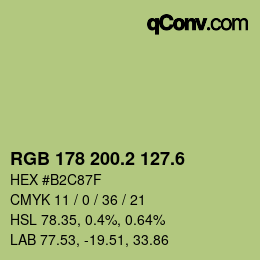 カラーコード: RGB 178 200.2 127.6 | qconv.com