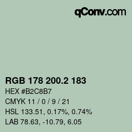 カラーコード: RGB 178 200.2 183 | qconv.com