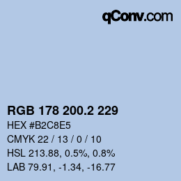 Color code: RGB 178 200.2 229 | qconv.com