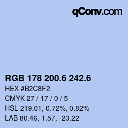 カラーコード: RGB 178 200.6 242.6 | qconv.com