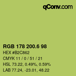 カラーコード: RGB 178 200.6 98 | qconv.com
