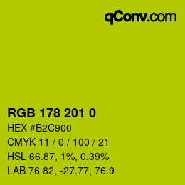 Color code: RGB 178 201 0 | qconv.com