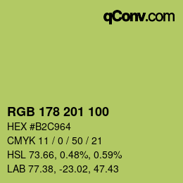 Color code: RGB 178 201 100 | qconv.com