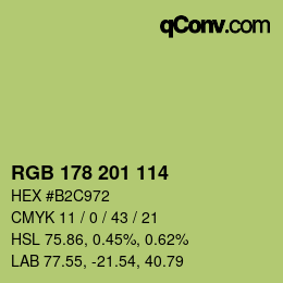 Color code: RGB 178 201 114 | qconv.com