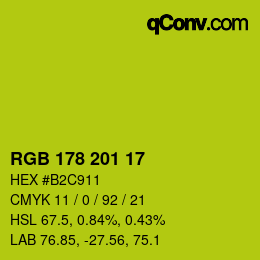 Color code: RGB 178 201 17 | qconv.com