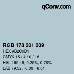 Color code: RGB 178 201 209 | qconv.com