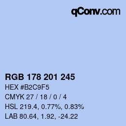 Color code: RGB 178 201 245 | qconv.com