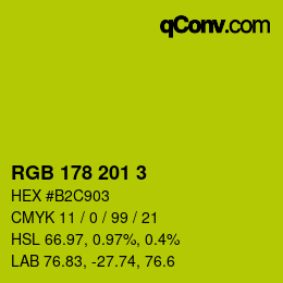 Color code: RGB 178 201 3 | qconv.com