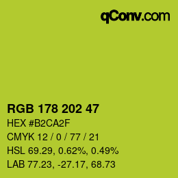Color code: RGB 178 202 47 | qconv.com