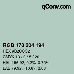 Farbcode: RGB 178 204 194 | qconv.com