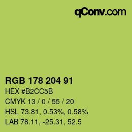 Código de color: RGB 178 204 91 | qconv.com