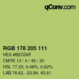 颜色代码: RGB 178 205 111 | qconv.com