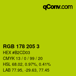 カラーコード: RGB 178 205 3 | qconv.com